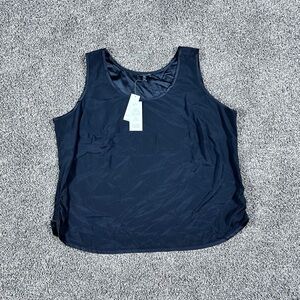 Eileen Fisher Women’s Size 3x Black Stretch Silk Charmeuse Plus Size Top